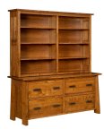 Freemont Mission 4-Door Lateral Credenza Double-wide Bookcase